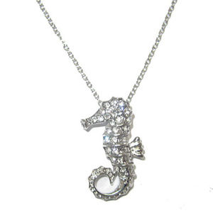 Pendant white gold plate sea horse NWT